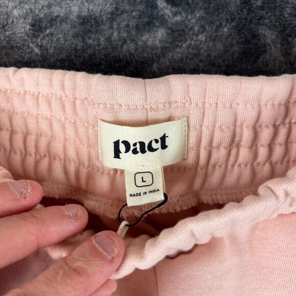 Pact Courtside Fleece Split Ankle Wide Leg Sweatpants Blush Posey Women's L NWT - Picture 4 of 9